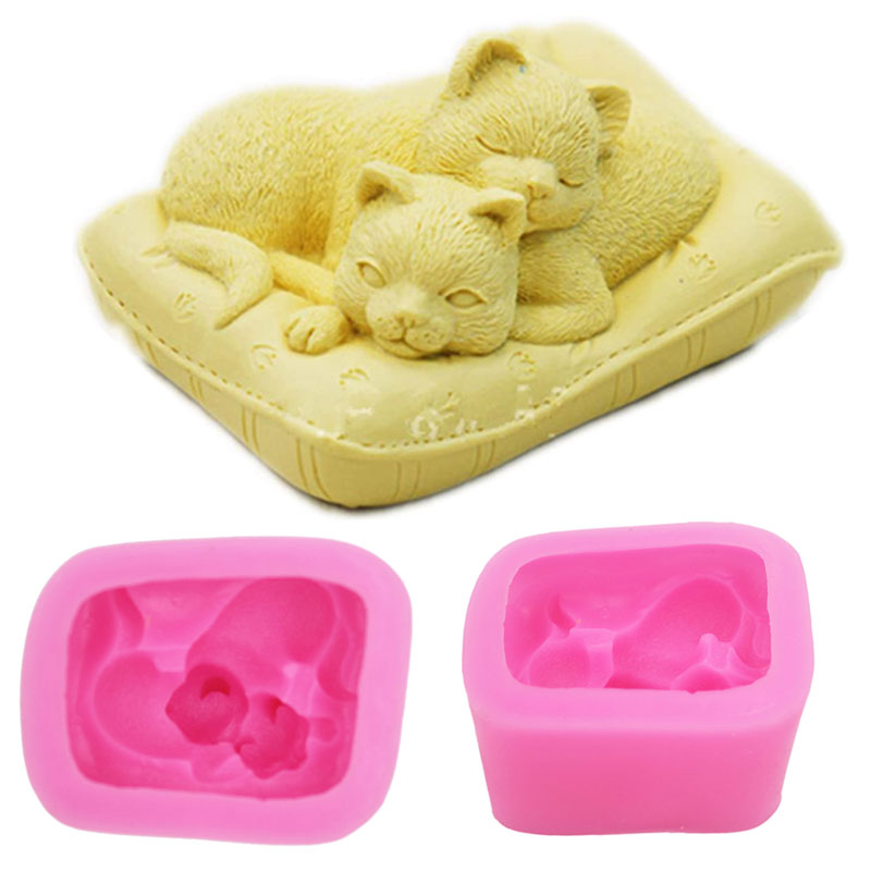 Soap Making Art - Non-Stick Silicone Cat Mould 3D Silicone