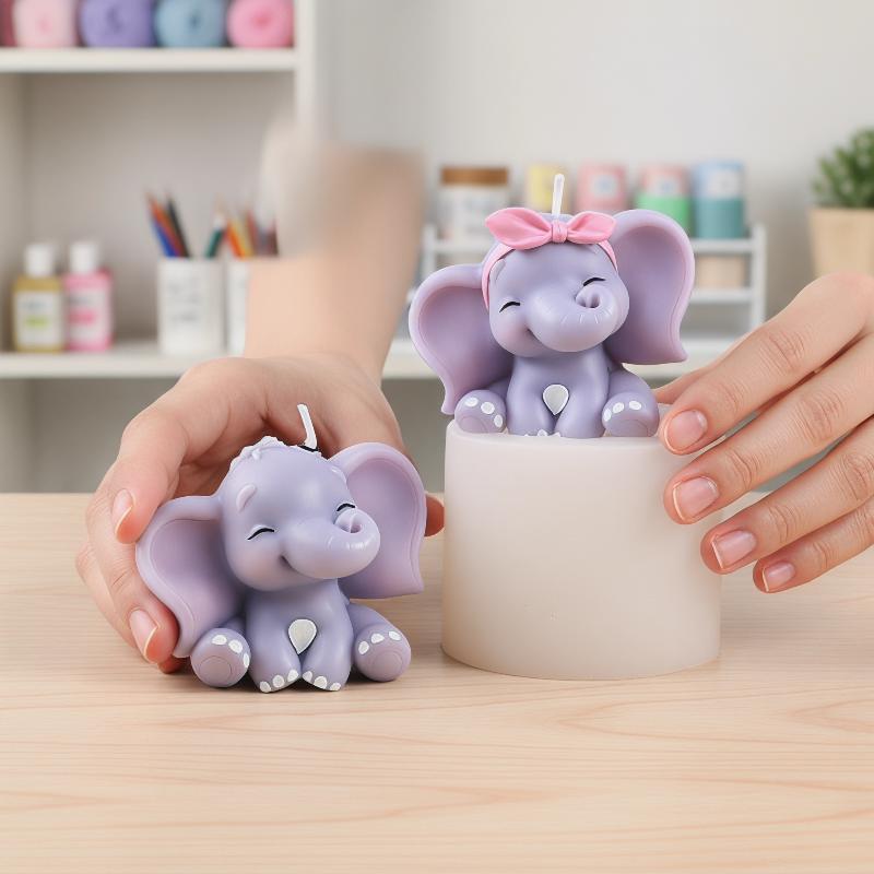 Cute 3D Elephant Silicone Cand - Soap Making Party ulasan dan harga