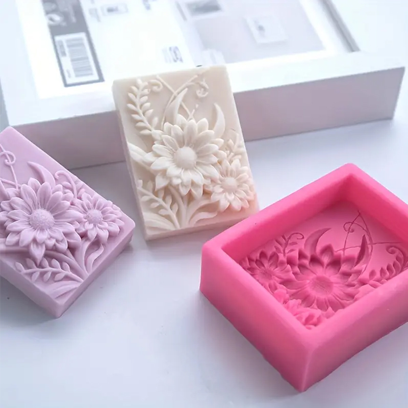 3D Flower Square Soap Silicone - Soap Making Essentials ulasan dan harga