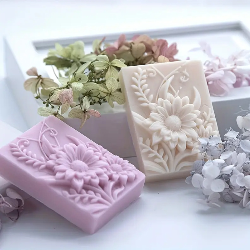 3D Flower Square Soap Silicone - Soap Making Essentials ulasan dan harga