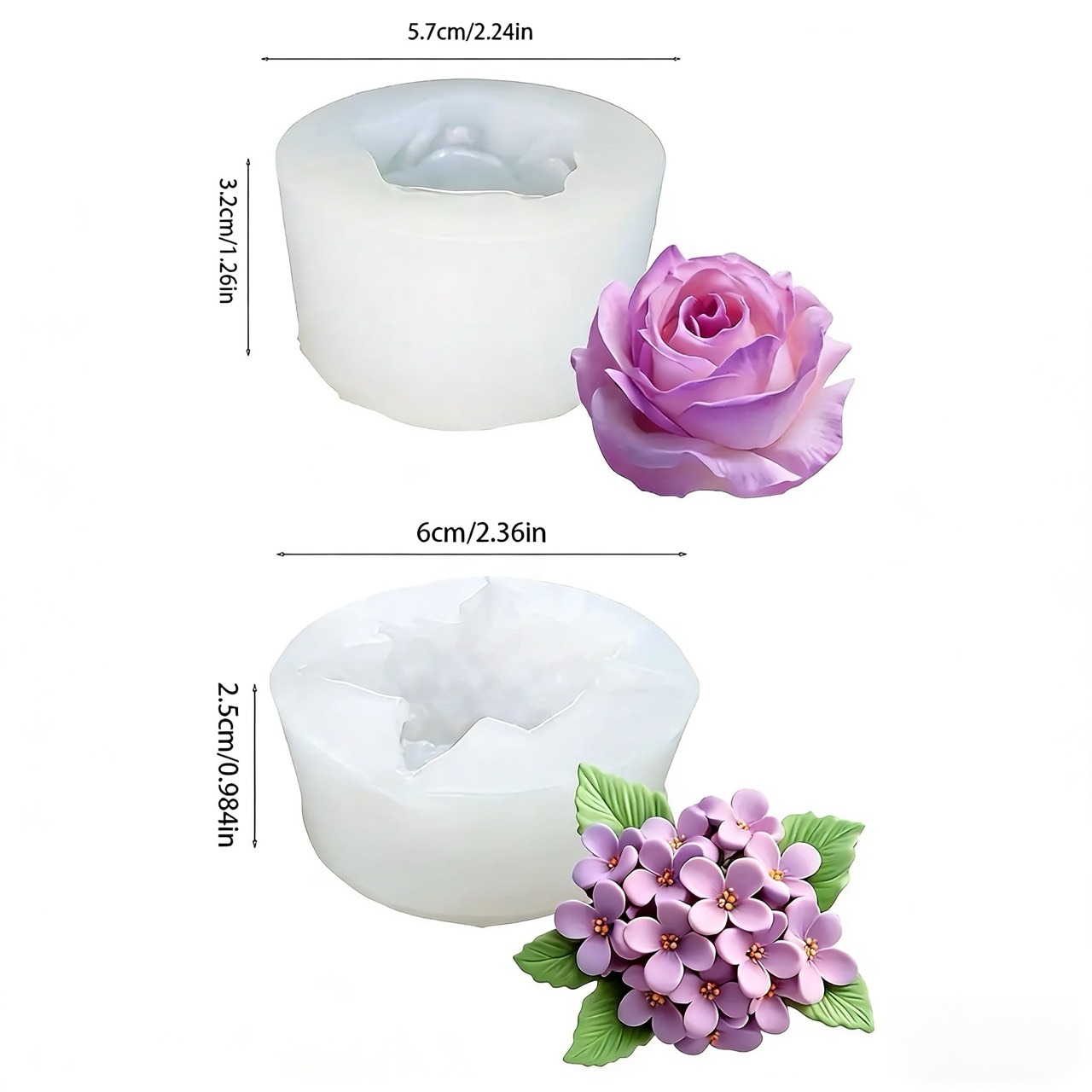 2-Piece 3D Rose and Lilac Sili - Soap Making Art ulasan dan harga