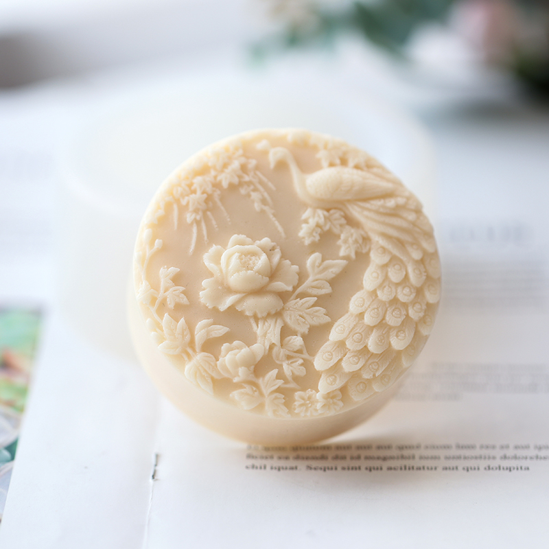 Peacock Flower Pattern Silicon - Soap Making Art ulasan dan harga